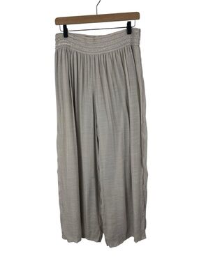 Alyx Wide Leg Gauzy Elastic Waist Pants in Beige XL